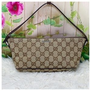 Authentic Gucci GG Monogram Pochette Clutch Bag